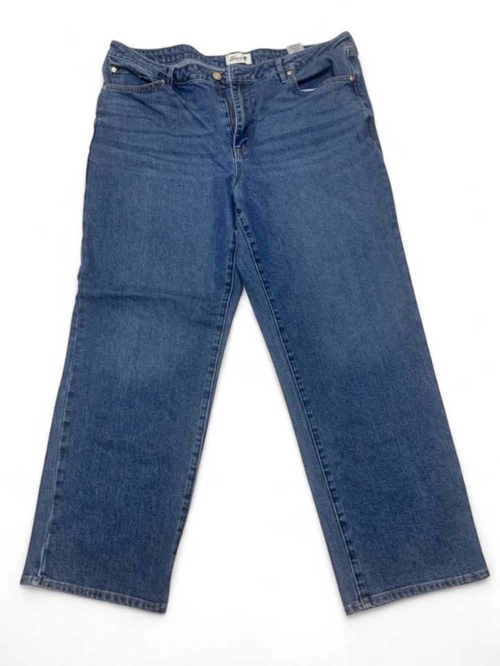 Seven7 Loose Straight Leg Women's Jeans in Dark Blue Denim